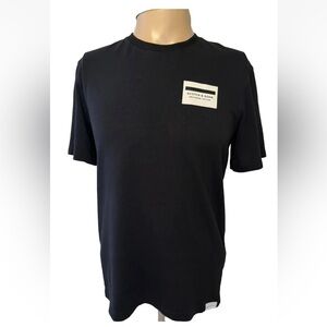 Scotch‎ & Soda Men’s Small Black T Shirt Cotton Front Back Print Short Sleeves